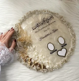 استند اثر انگشت عروس مدل گلبرگ و کریستال