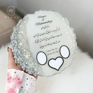 استند عقد و عروس - نقره ای 20 سانت